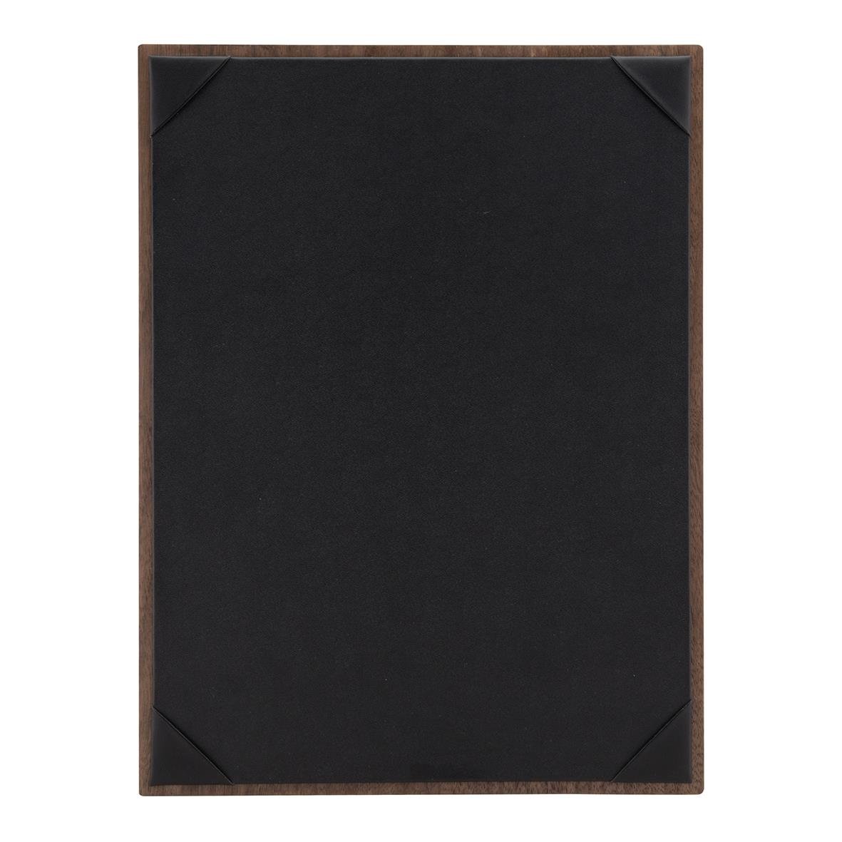 Menyrhållare Securit Walnut A4 med träram och svart insida