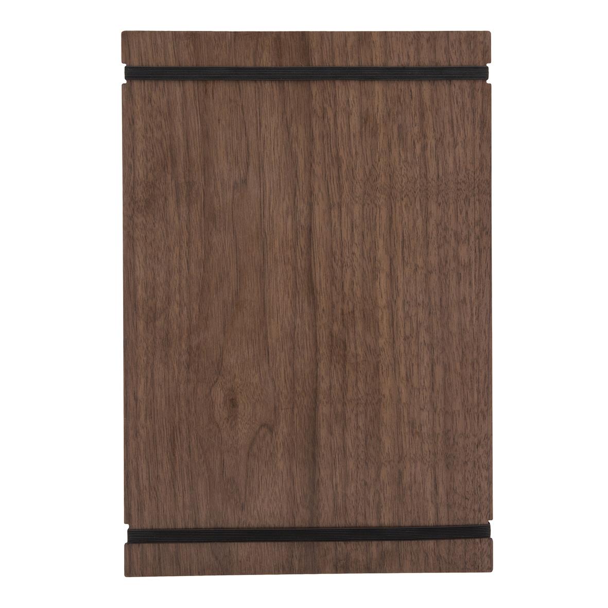 Menyhållare Securit Walnut med band för A4-dokument i träfinish