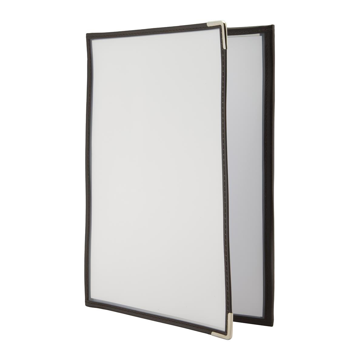 Menypärmset Securit Crystal Trippelvikt A4 med tre vita sidor och svart ram