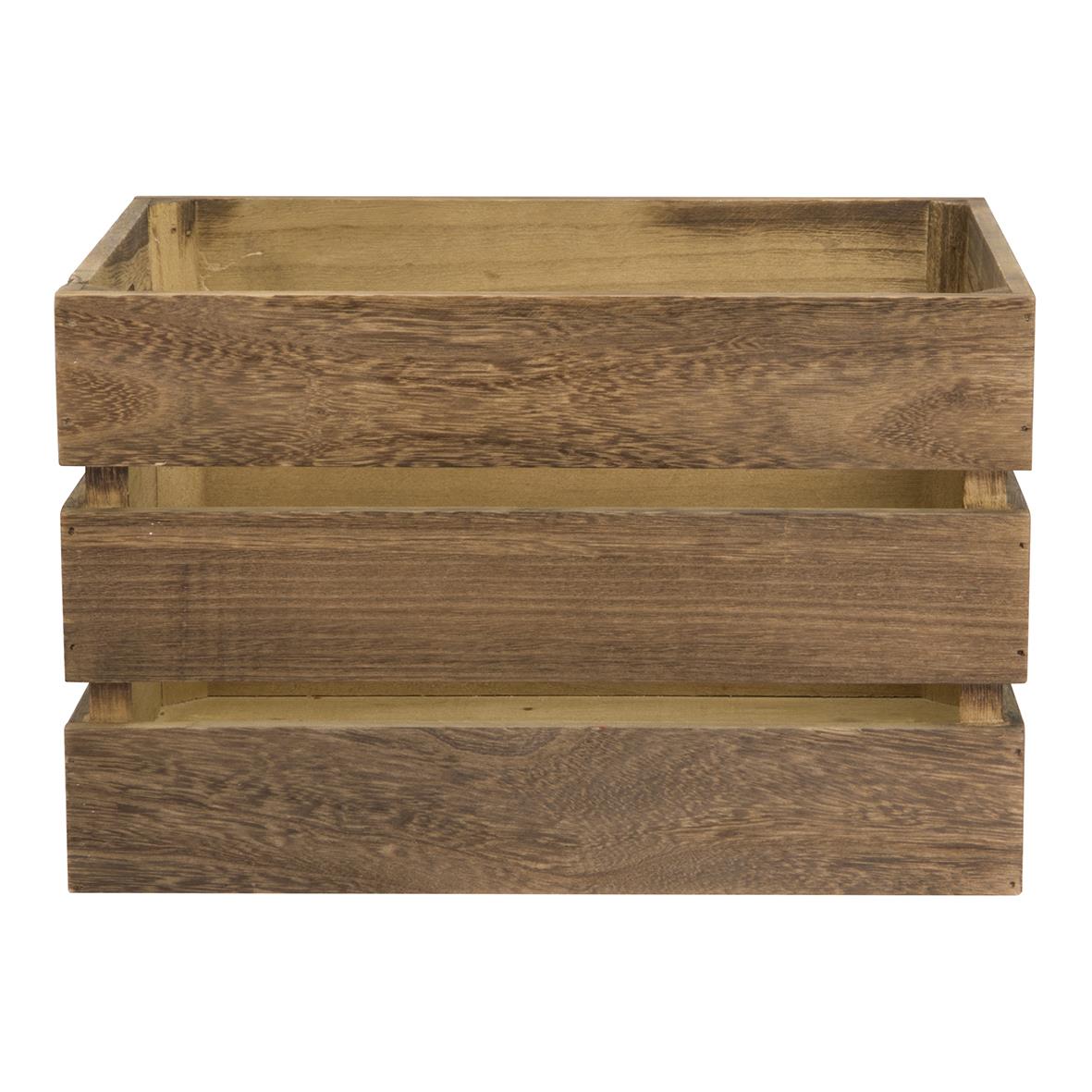 Menybox Securit i brunt trä med tre nivåer och öppning upptill, mått 21x33x24,2cm