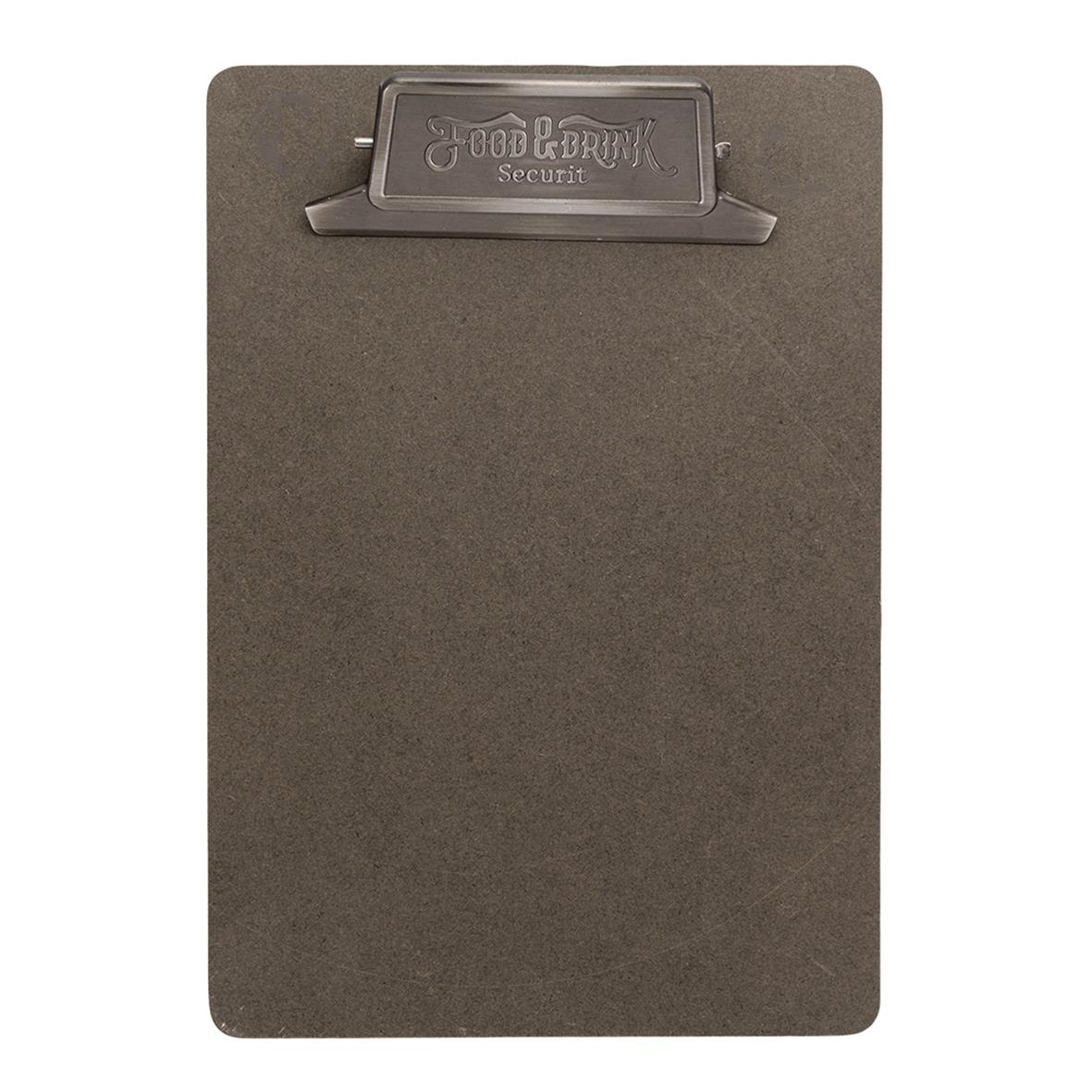 Grå menyhållare Securit Vintage med klämma för A5-papper