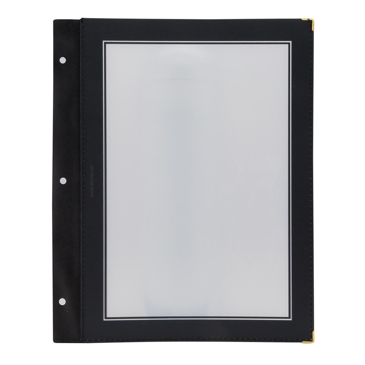 Svart plastficka för menypärm A4 med säkerhetsfunktion