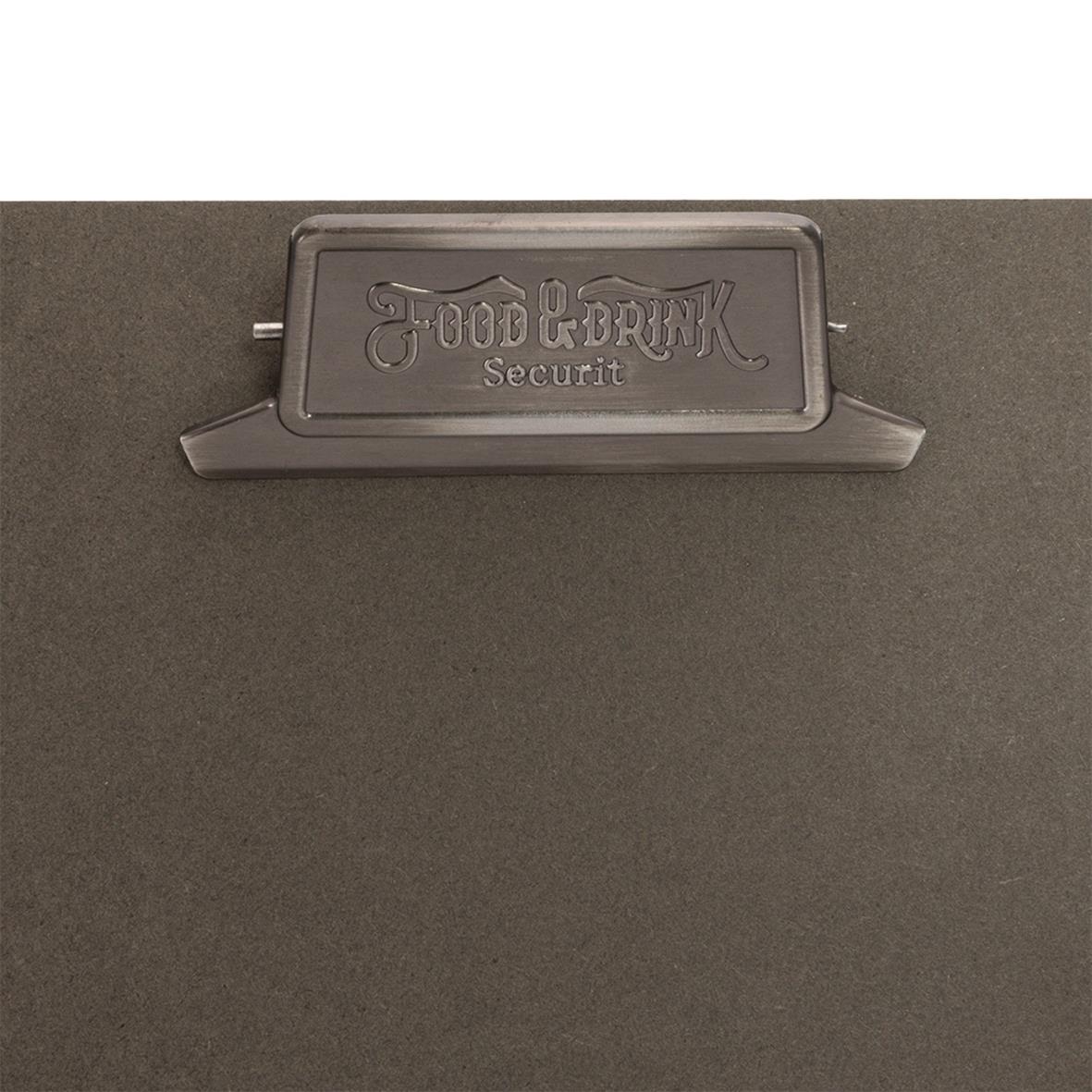 Menyrhållare Securit Vintage med klämma i grå färg för A4-papper