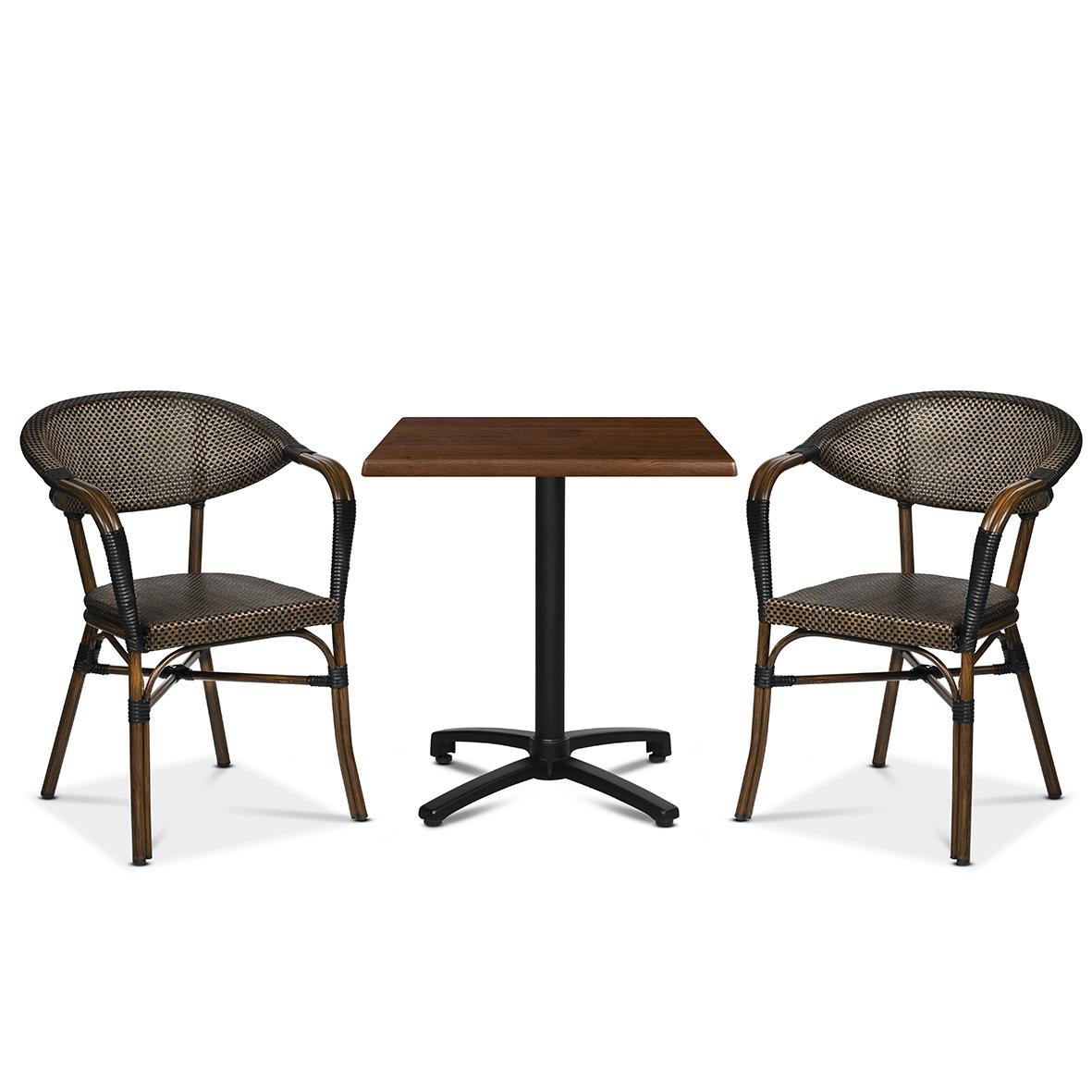 Utestol Monaco Brun/Svart med bord