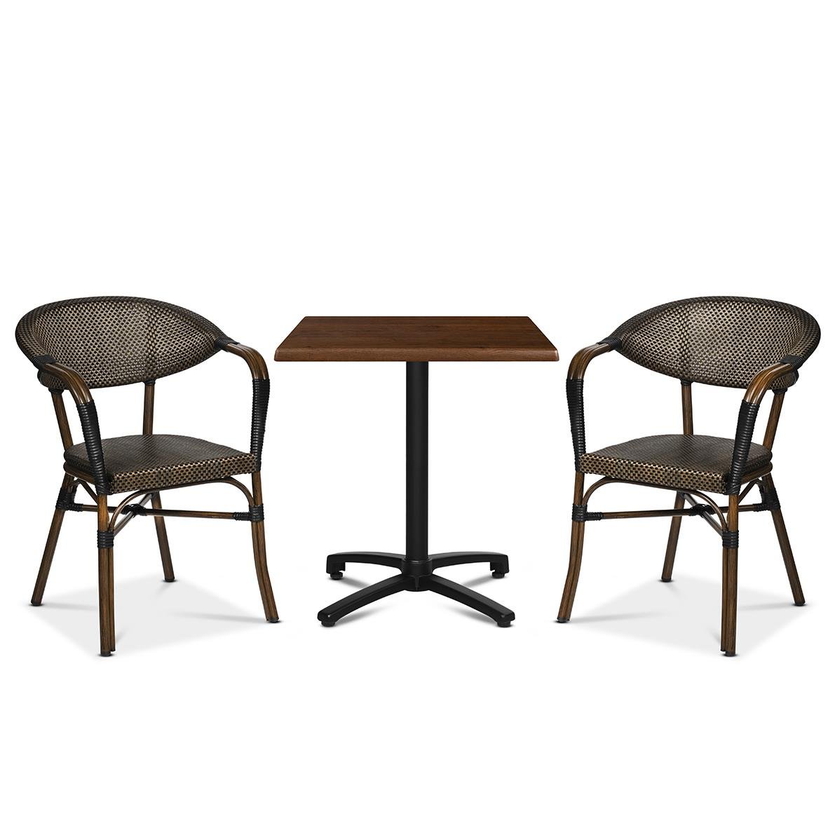 Utestol Monaco Brun/Svart med bord