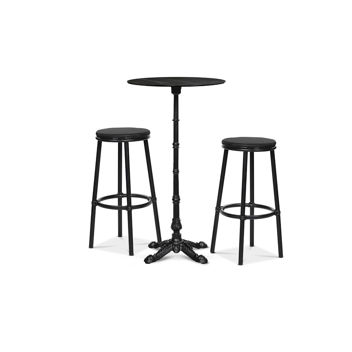Svart barpall och bord i klassisk stil, passar för bar eller kök
