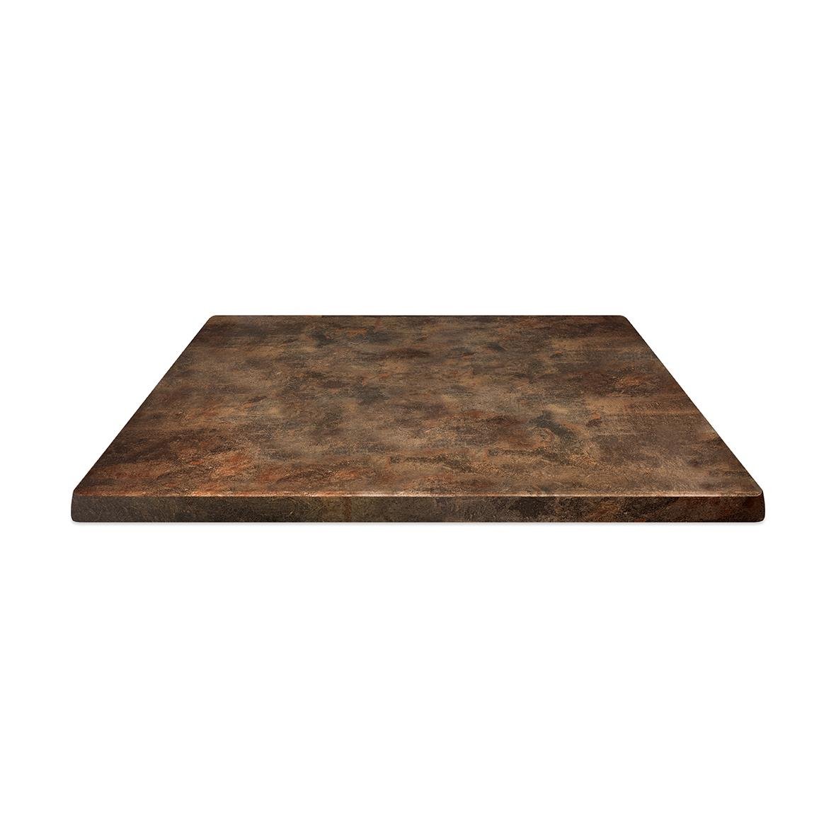 Bordsskiva Werzalit Rustbrown 60x60cm med rustik yta