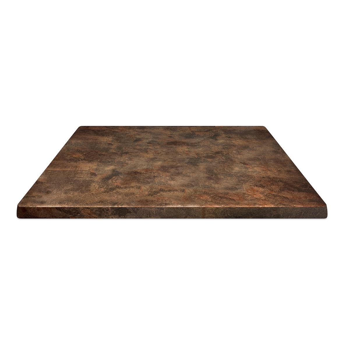 Bordsskiva Werzalit Rustbrown 70x70cm med rustik trälook