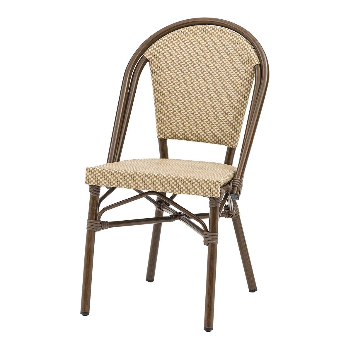 Utestol Menton Brun/Natur med rottingliknande sits och rygg