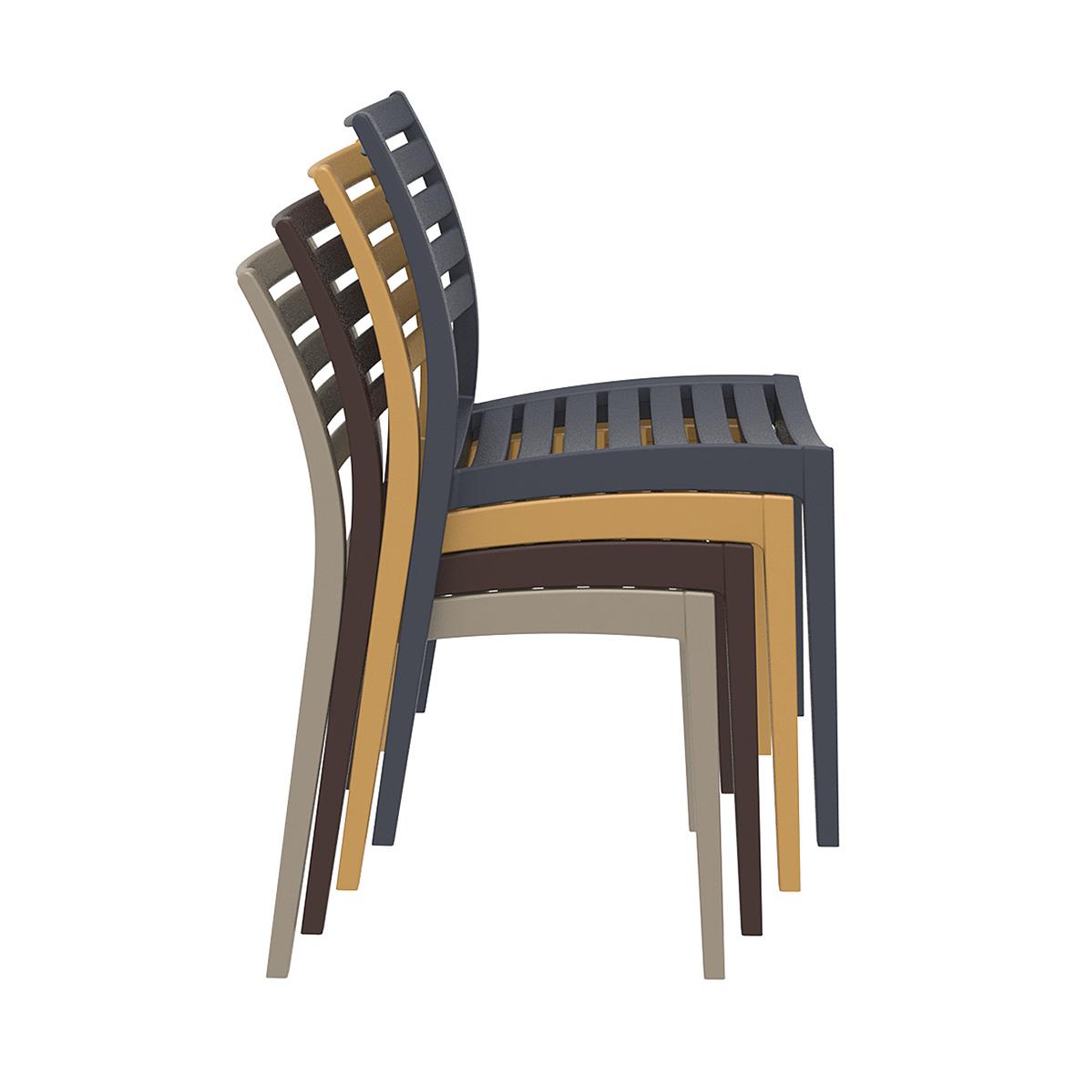 Stapelbara Ares-stolar i svart, brunt, beige och mörkgrått