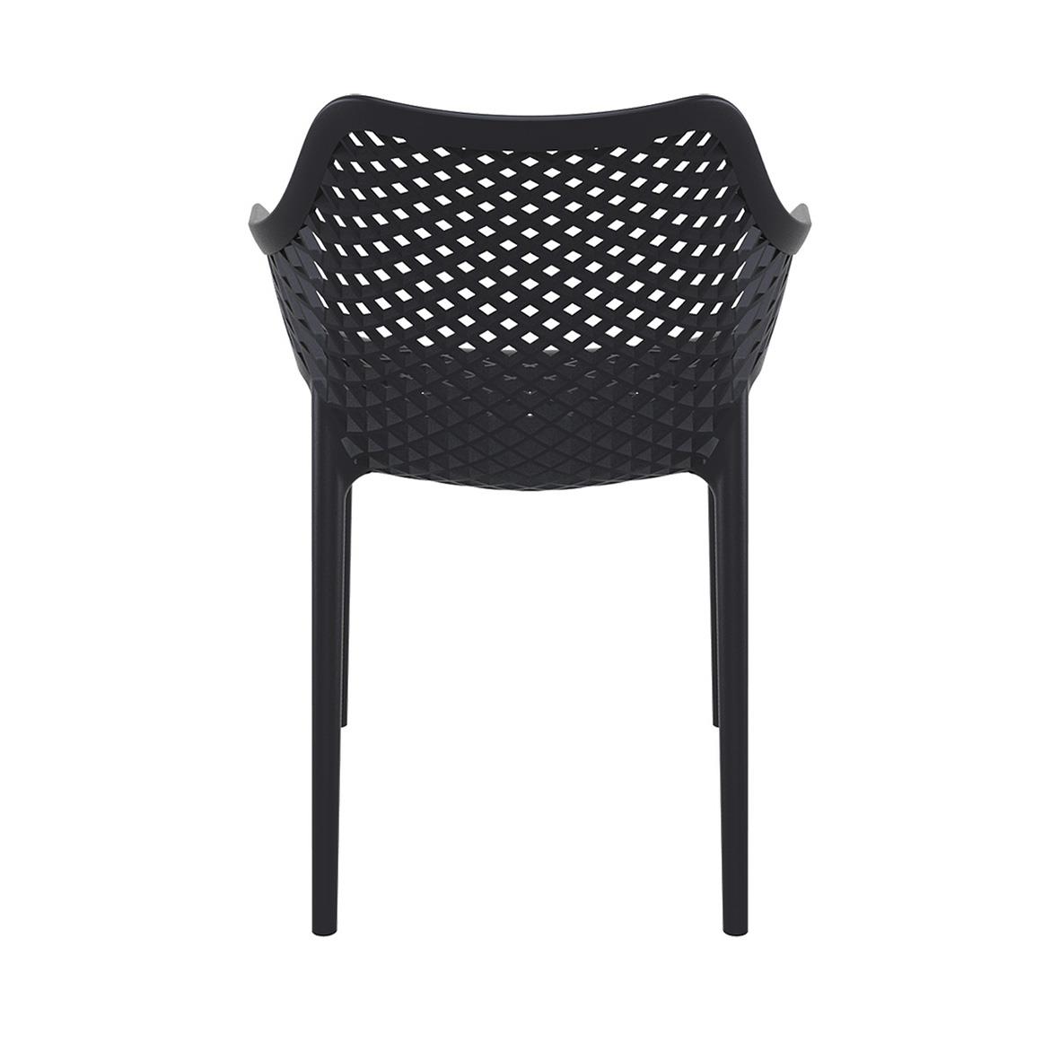 Svart stapelbar stol Air XL med perforerad sits och rygg