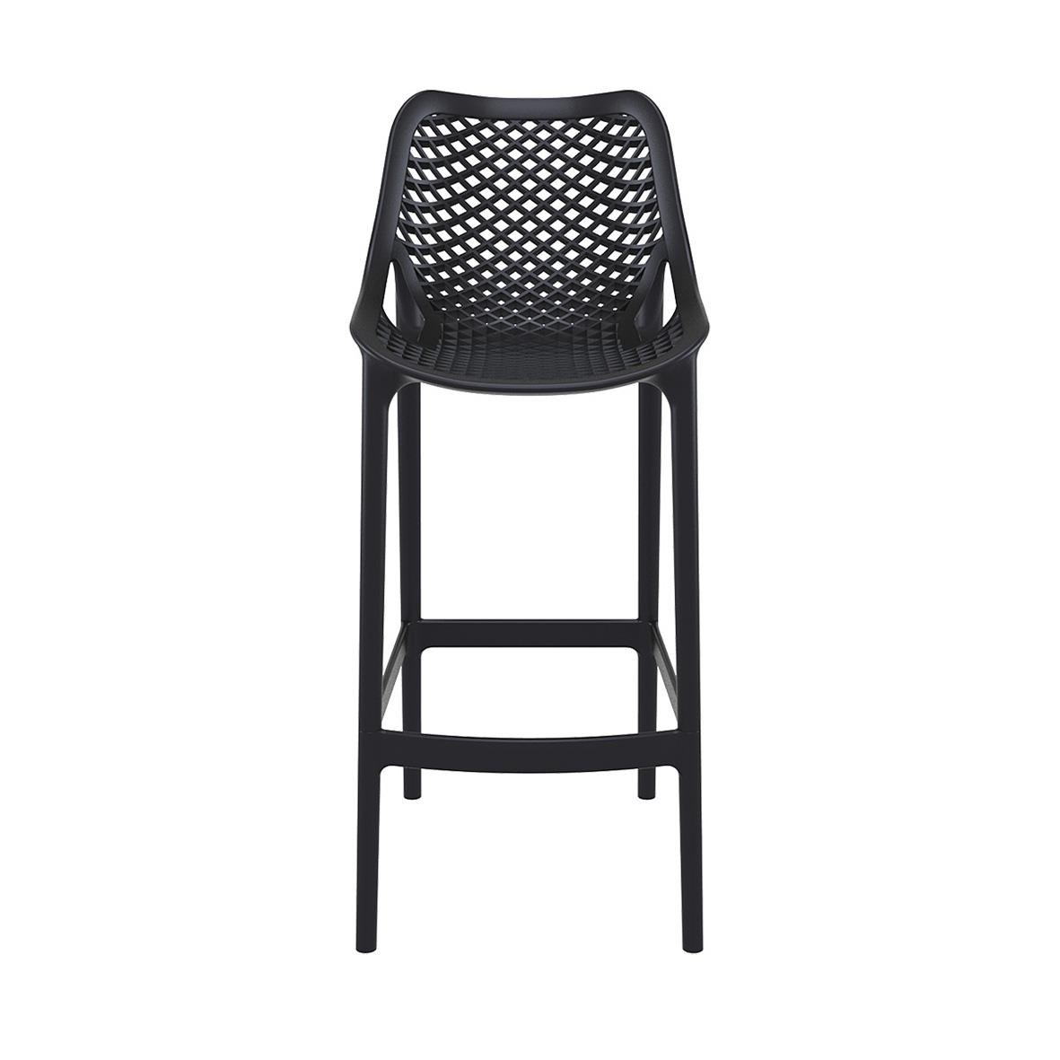 Svart barstol Air 75cm med nätmönstrad sits och rygg