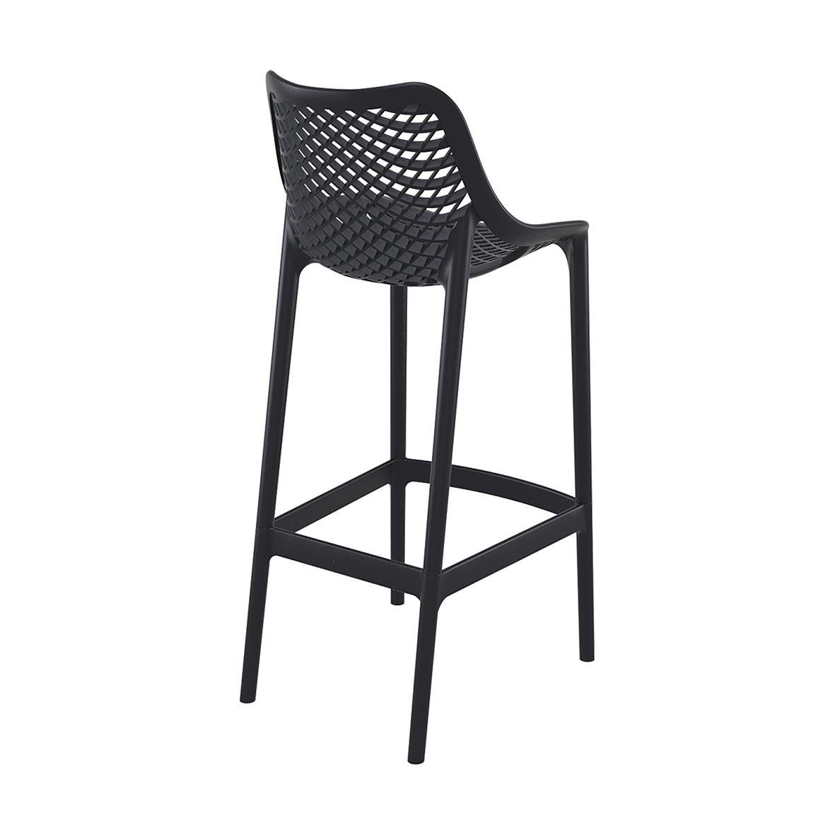 Svart barstol Air 75cm med nätmönstrad rygg och sits