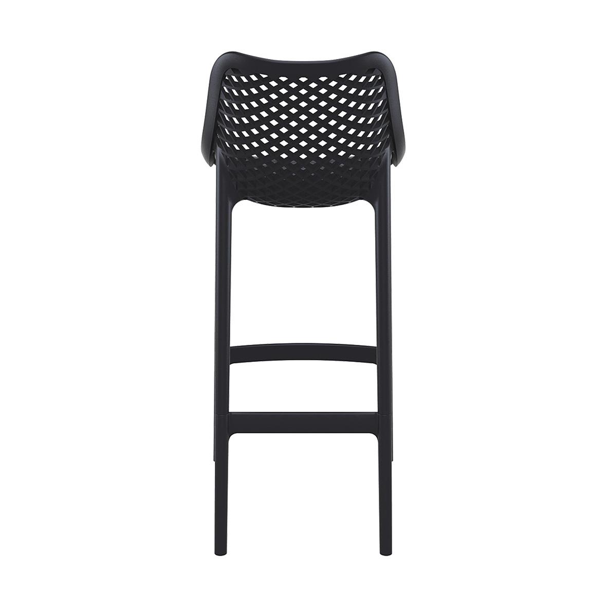 Svart barstol Air 75cm med perforerad rygg och sits