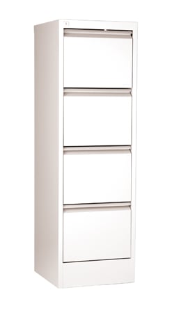 Vit hängmappsskåp Agrippa A4 med 4 lådor, mått 414x1320x630mm