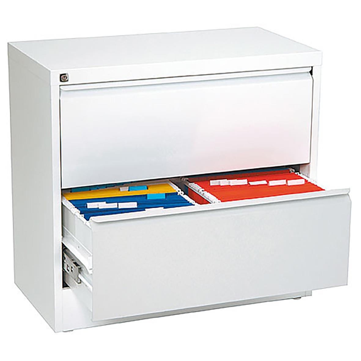 Hängmappsskåp Agrippa Flanköppn med 2 lådor och plats för mappar, mått 802x742x425mm