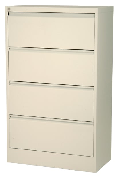 Hängmappsskåp Agrippa med 4 lådor och flanköppning, mått 802x1320x425mm