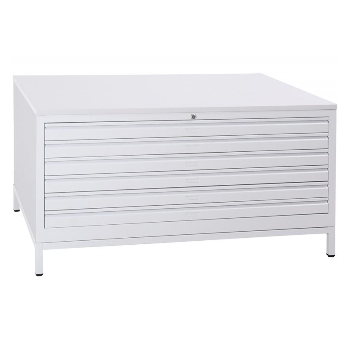 Ljusgrått benstativ till ritningsskåp A0, 15 cm högt