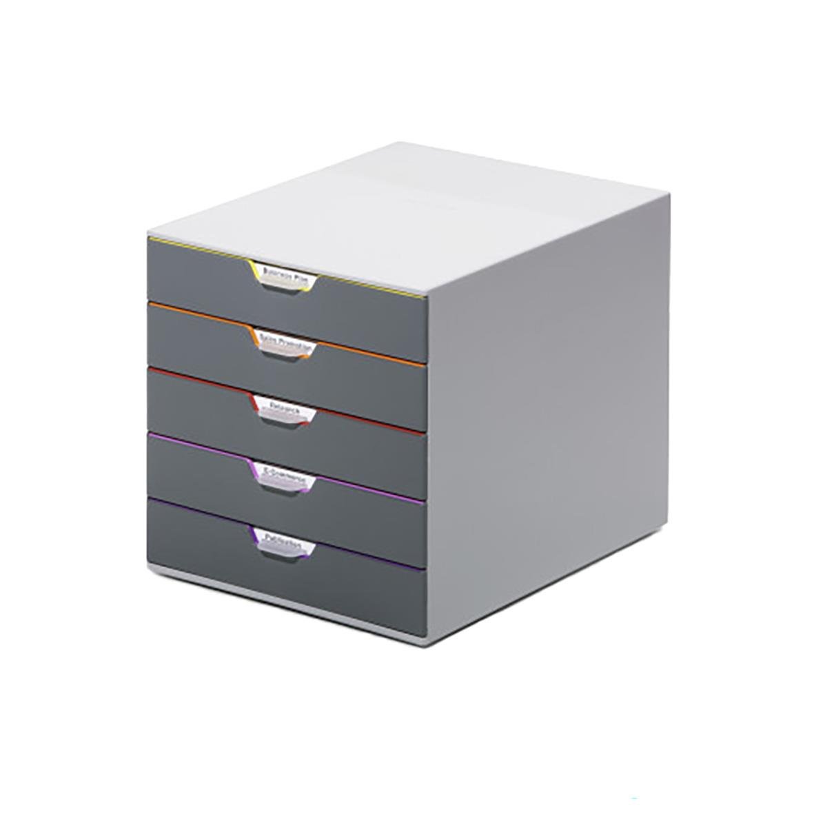 Blankettbox Durable Varicolor med fem lådor i olika färger