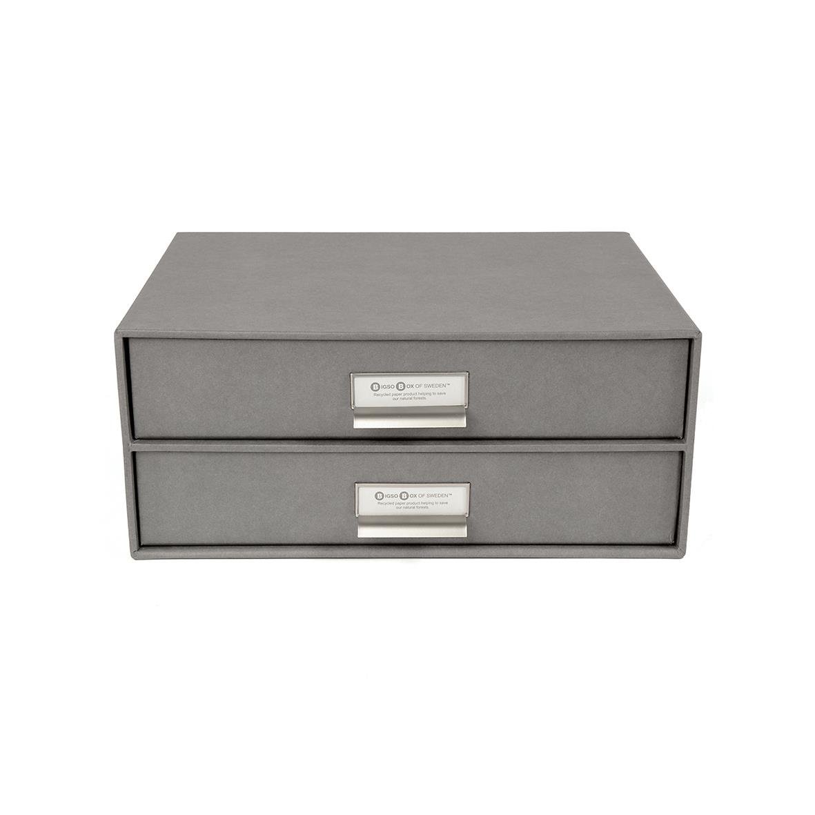Grå byrå med två lådor från Bigso Birger