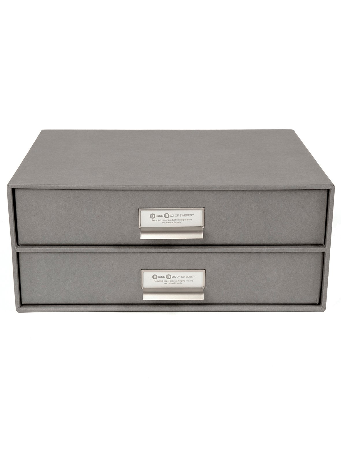 Grå byrå med två lådor från Bigso Birger
