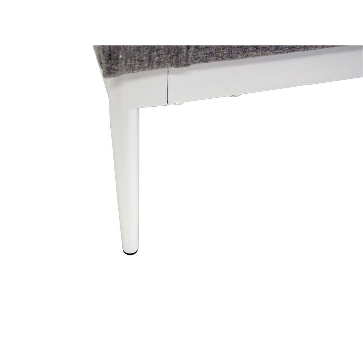 Grå soffa Lotus Bergamo 3-sits med hög rygg och vita ben