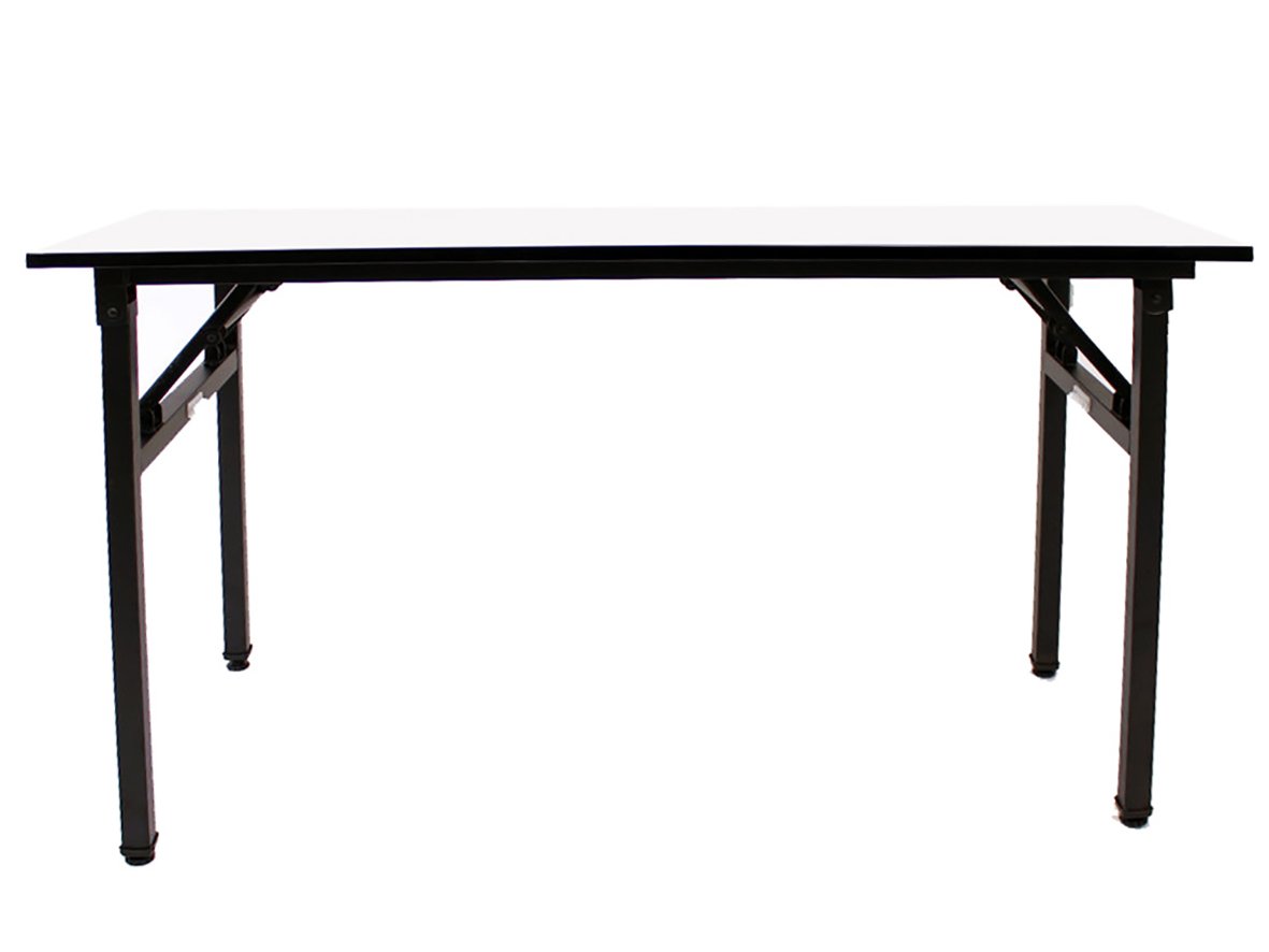 Fällbord Lotus Denver vitt med svarta ben, storlek 1200x600mm
