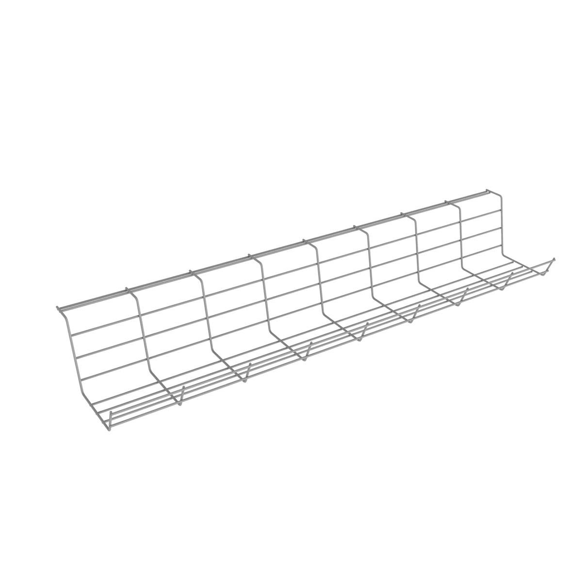 Kabeldike ränna i silverfärgat metall, 720 mm lång