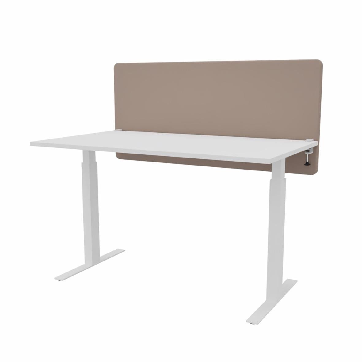 Bordsskärm ScreenIT A30 Sand med skrivbord och avskärm B1400xH650xD40mm