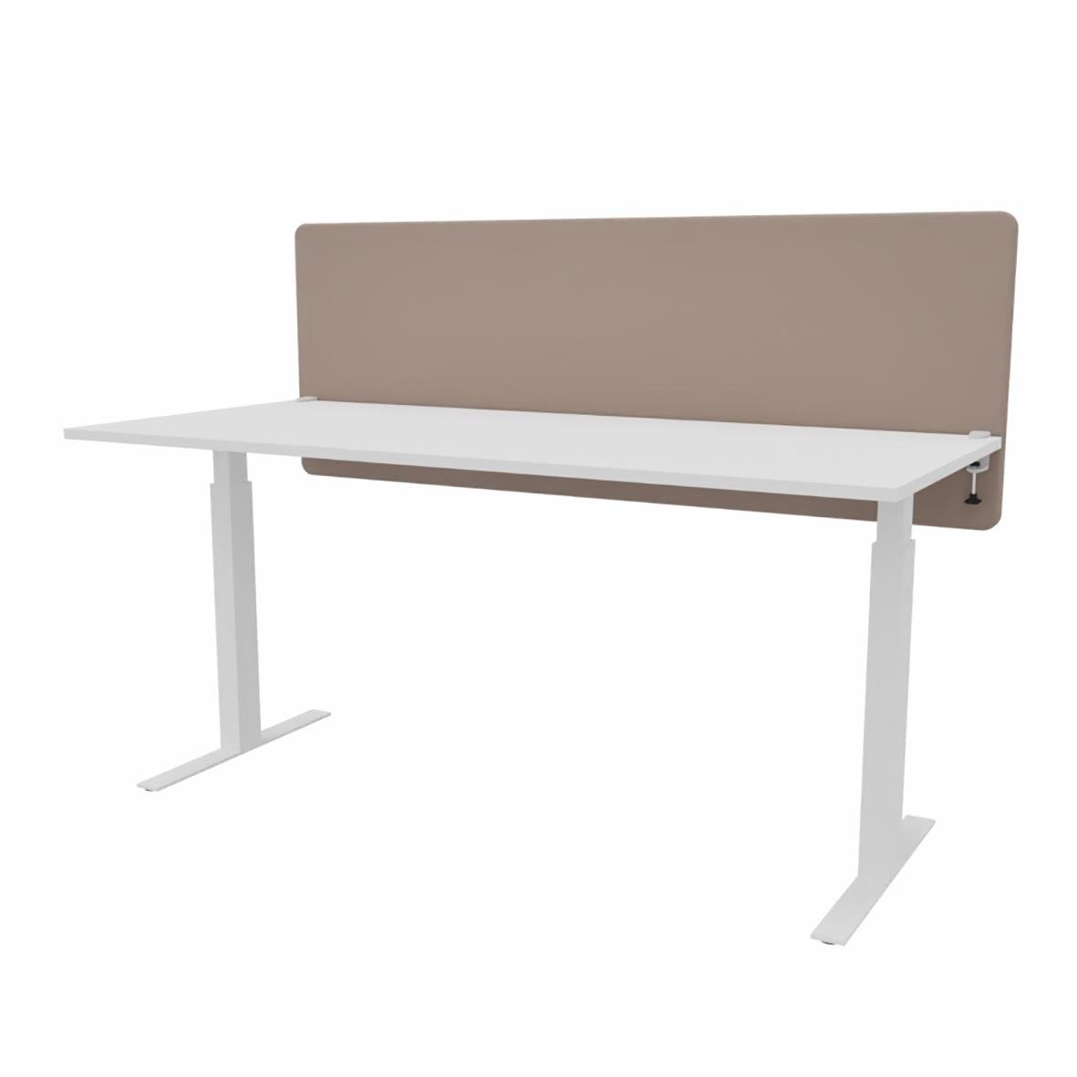 Bordsskärm ScreenIT A30 Sand med skrivbord och beige bakgrundslist