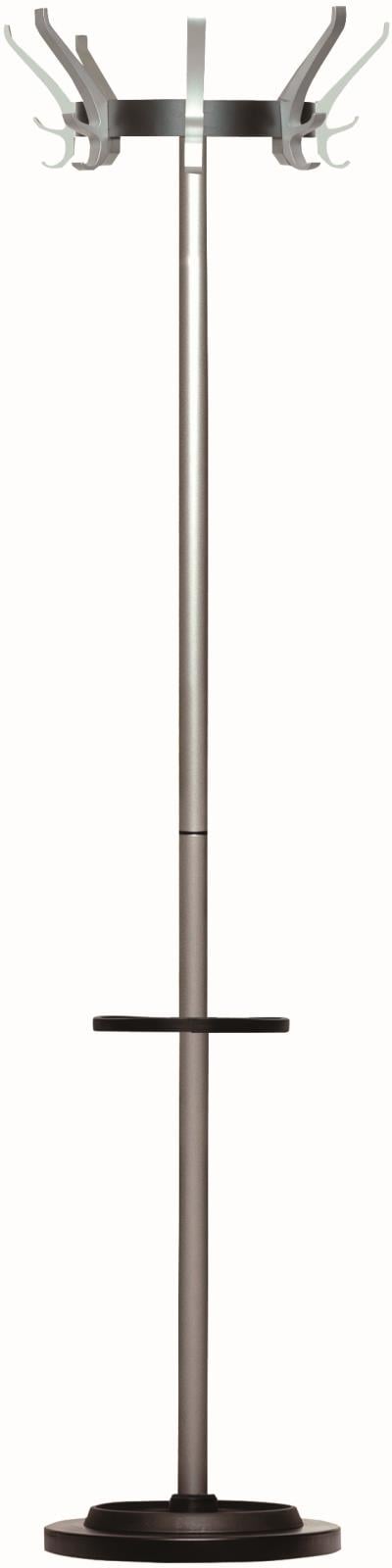 Klädhängare Unilux Cypres med 8 silverfärgade krokar och svart rund bas