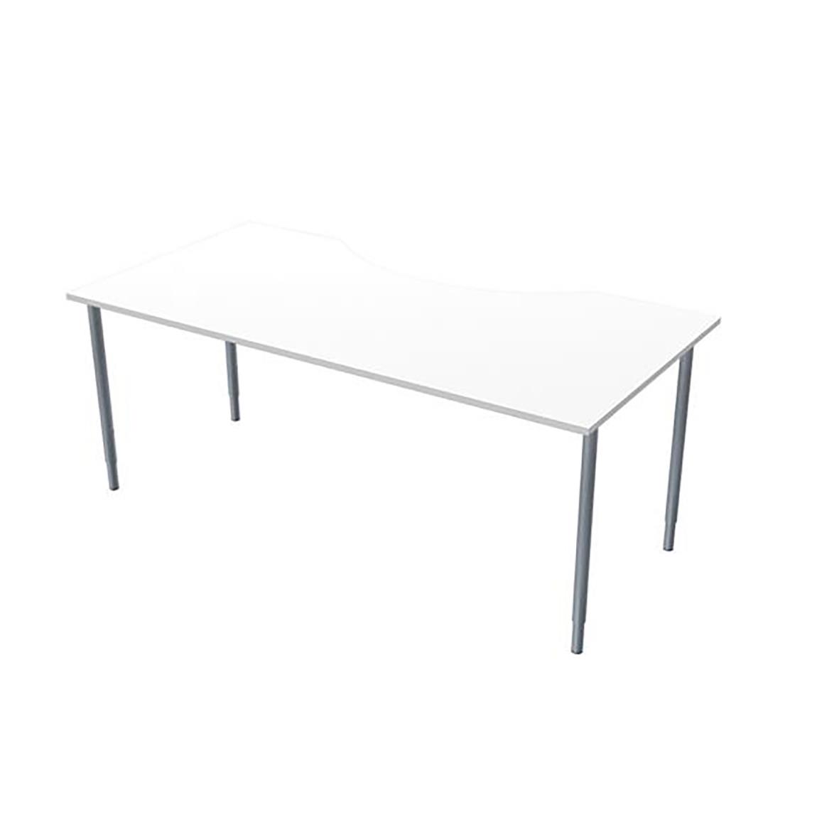 Skrivbord Lanab laminat björk 1800x900mm med vit yta och metallben