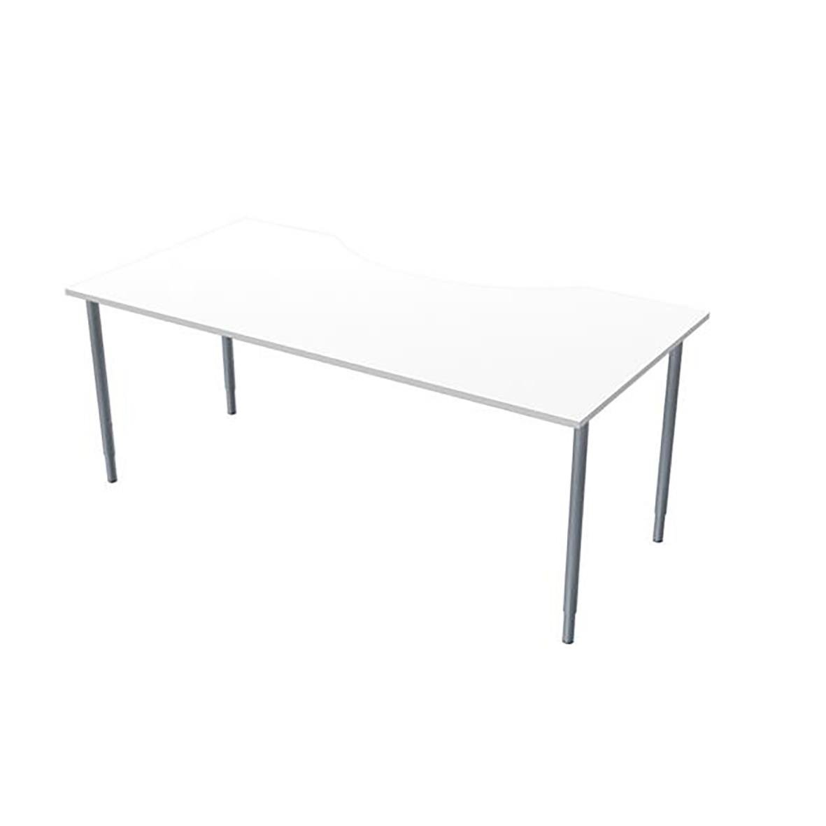 Skrivbord Lanab laminat björk 1800x900mm med vit yta och metallben