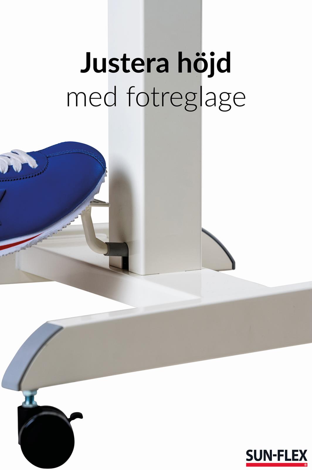 Höj- och sänkbart skrivbord Sun-Flex Easydesk Pro vit med fotreglage, justerbar höjd, 600x520 mm