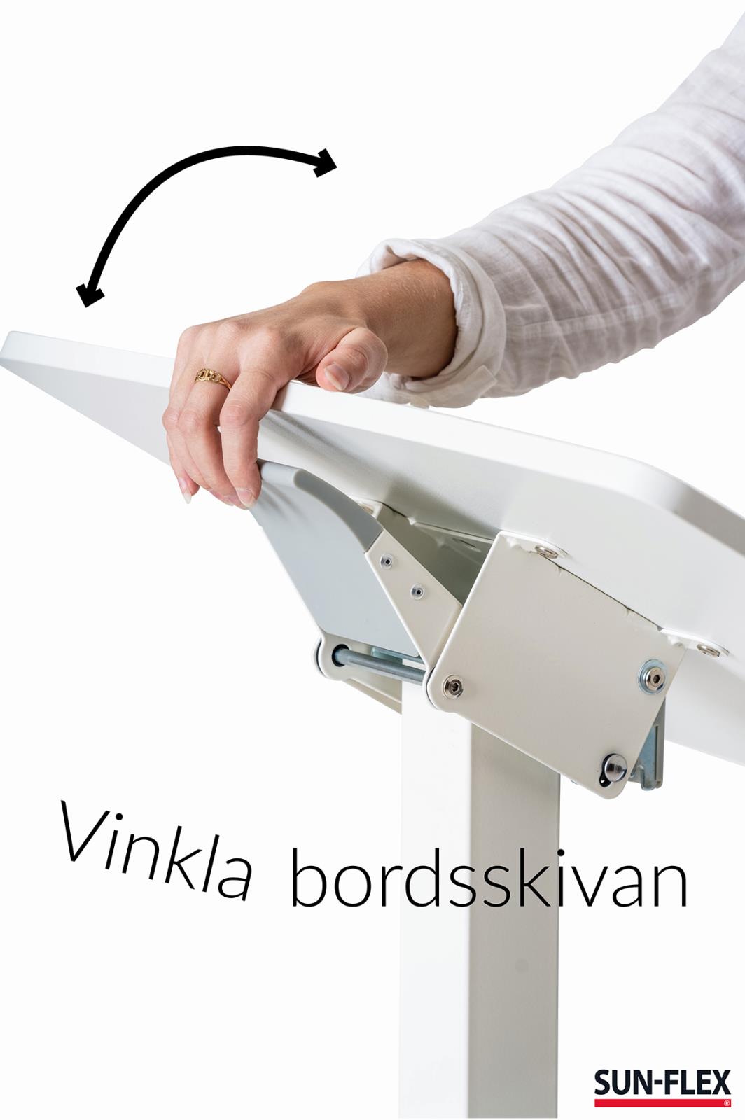 Höj- och sänkbart skrivbord Sun-Flex Easydesk Pro vit 600x520 mm med justerbar bordsskiva