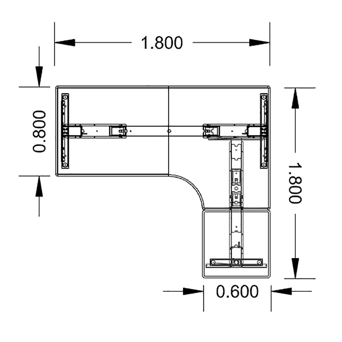 Höj-& sänkbart skrivbord Lanab Höger Bok/Vit 1800x1800 70508759_3