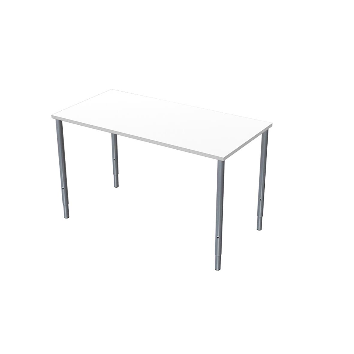 Vit utbildningsbord med laminat yta och metallben 1200x600mm
