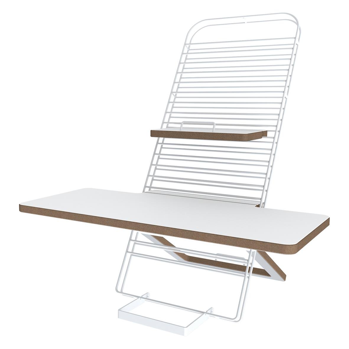 Portabelt ståbord Standfriend i ljusgrå med trädetalj