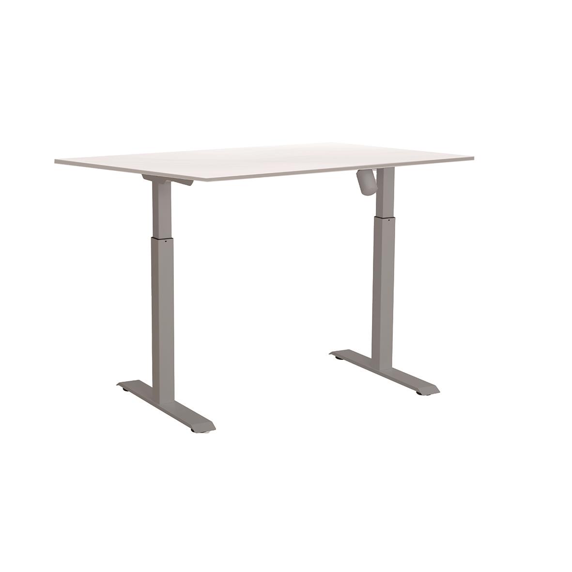 Höj- och sänkbart skrivbord Sun-Flex i silver och vitt, 1400x800 mm, justerbar höjd