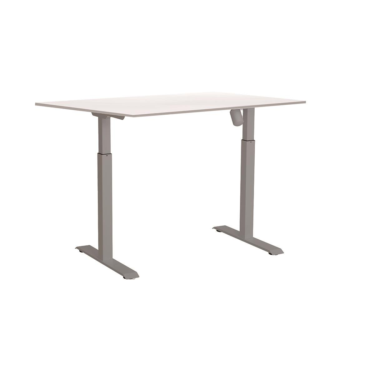 Höj- och sänkbart skrivbord Sun-Flex i silver och vitt, 1600x800 mm