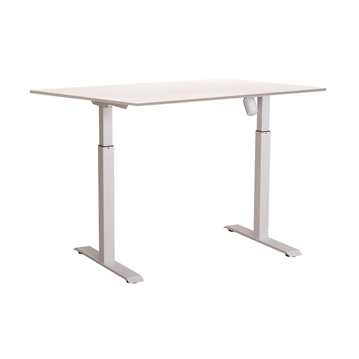 Höj- och sänkbart skrivbord Sun-Flex i vitt med stor arbetsyta 1200x800 mm