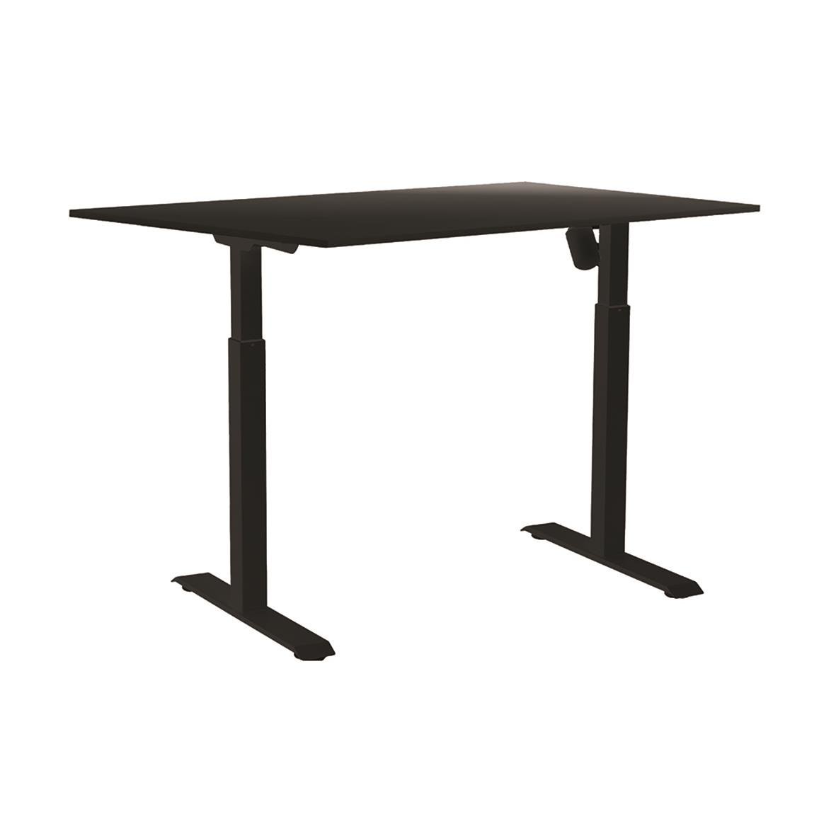 Höj- och sänkbart skrivbord Sun-Flex svart med svart ram, 1200x800 mm