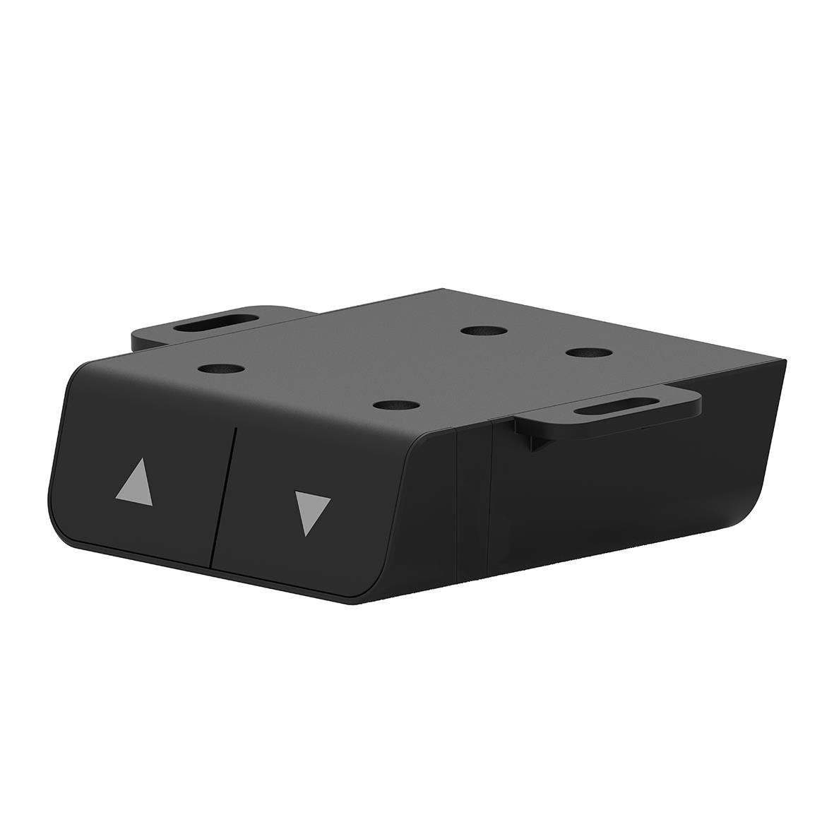 Höj- och sänkbar skrivbordskontroll i svart med knappar för justering