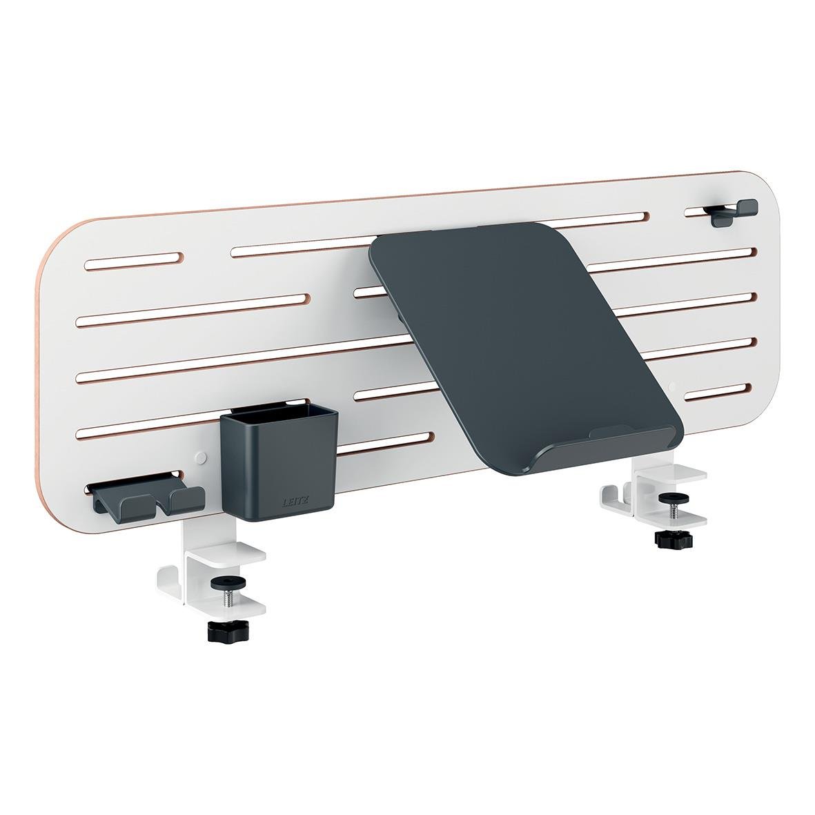 Desk organiser Leitz Till Ergo Pegboard med laptopställ och tillbehör, mått 85x25cm