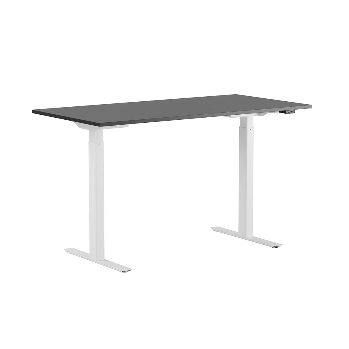 Höj- och sänkbart skrivbord Lotus 1 med vit och svart ram, mått 1200x800mm