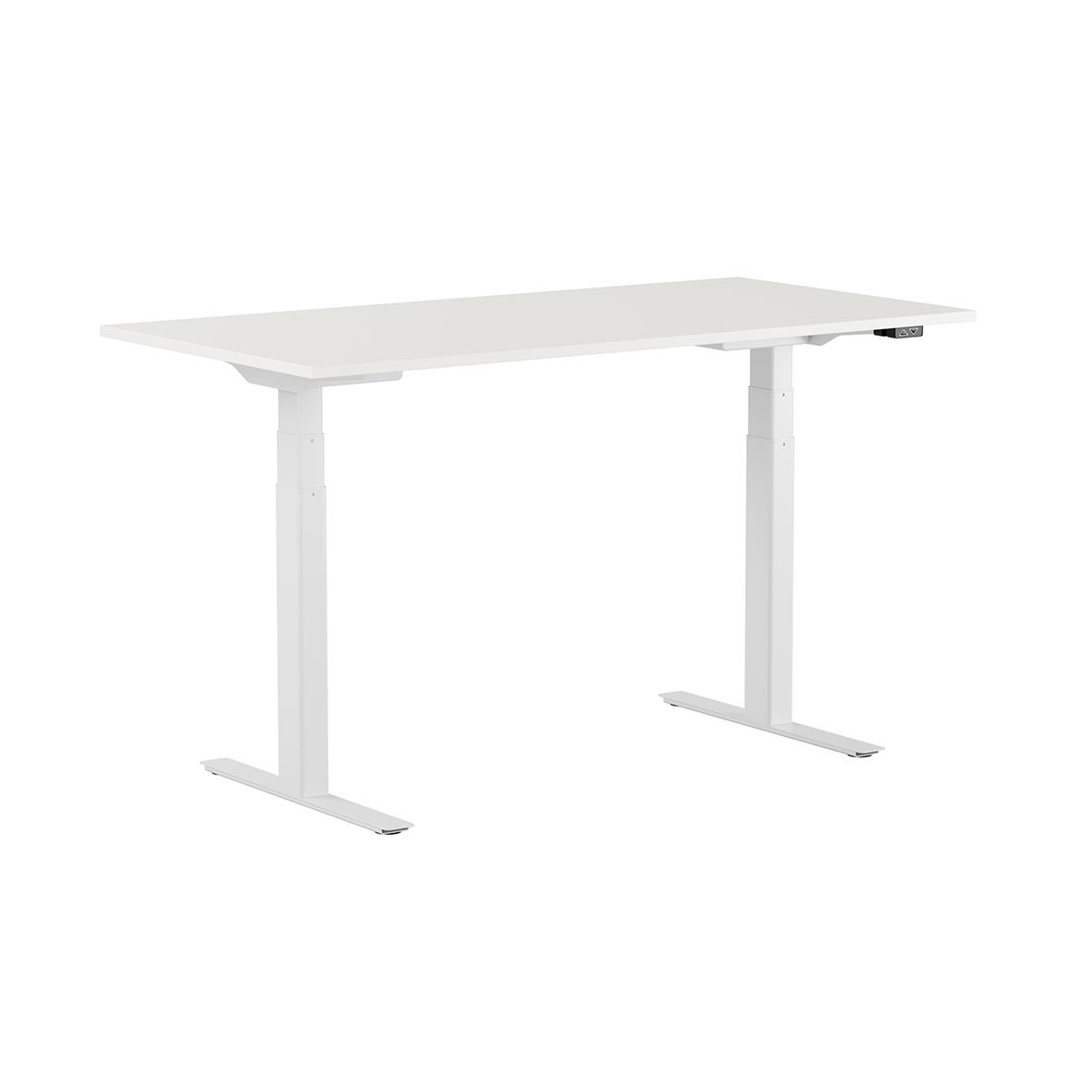 Höj- och sänkbart skrivbord Lotus med två motorer, vit, 1400x800mm
