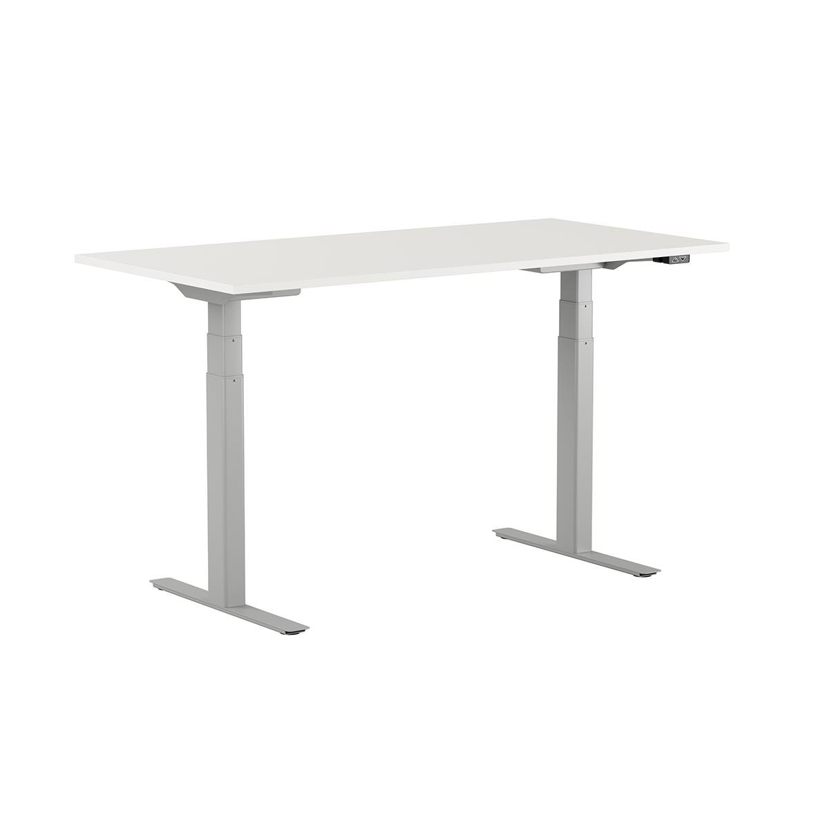 Höj- och sänkbart skrivbord Lotus med två motorer, vitt, 1400x800mm