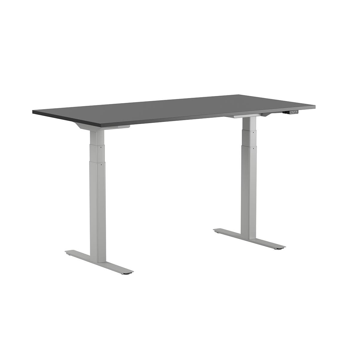 Höj- och sänkbart skrivbord Lotus med två motorer, mått 1400x800mm, i silver och svart