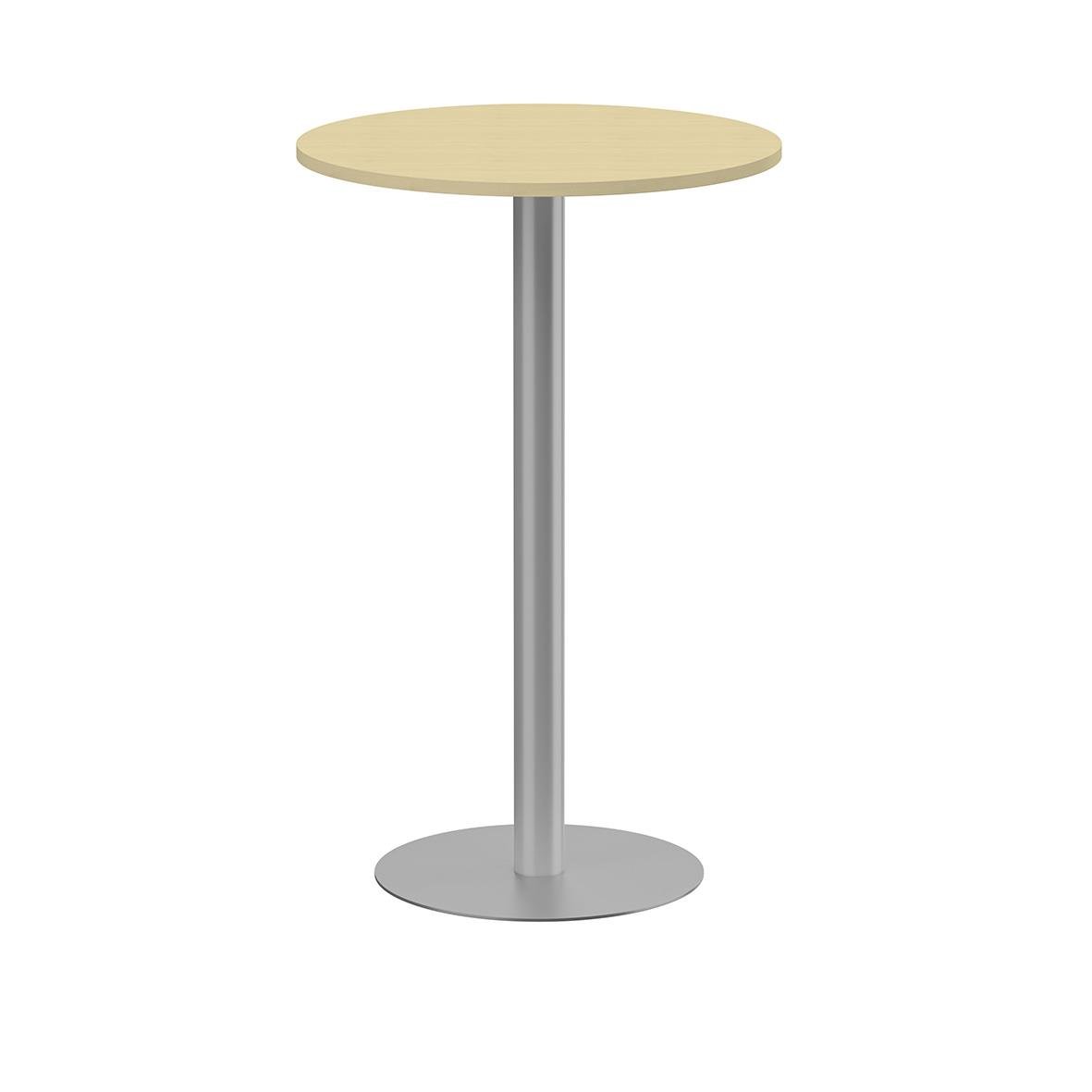 Pelarbord Lanab Björk/Silver med rund topp Ø700mm och höjd H1100mm