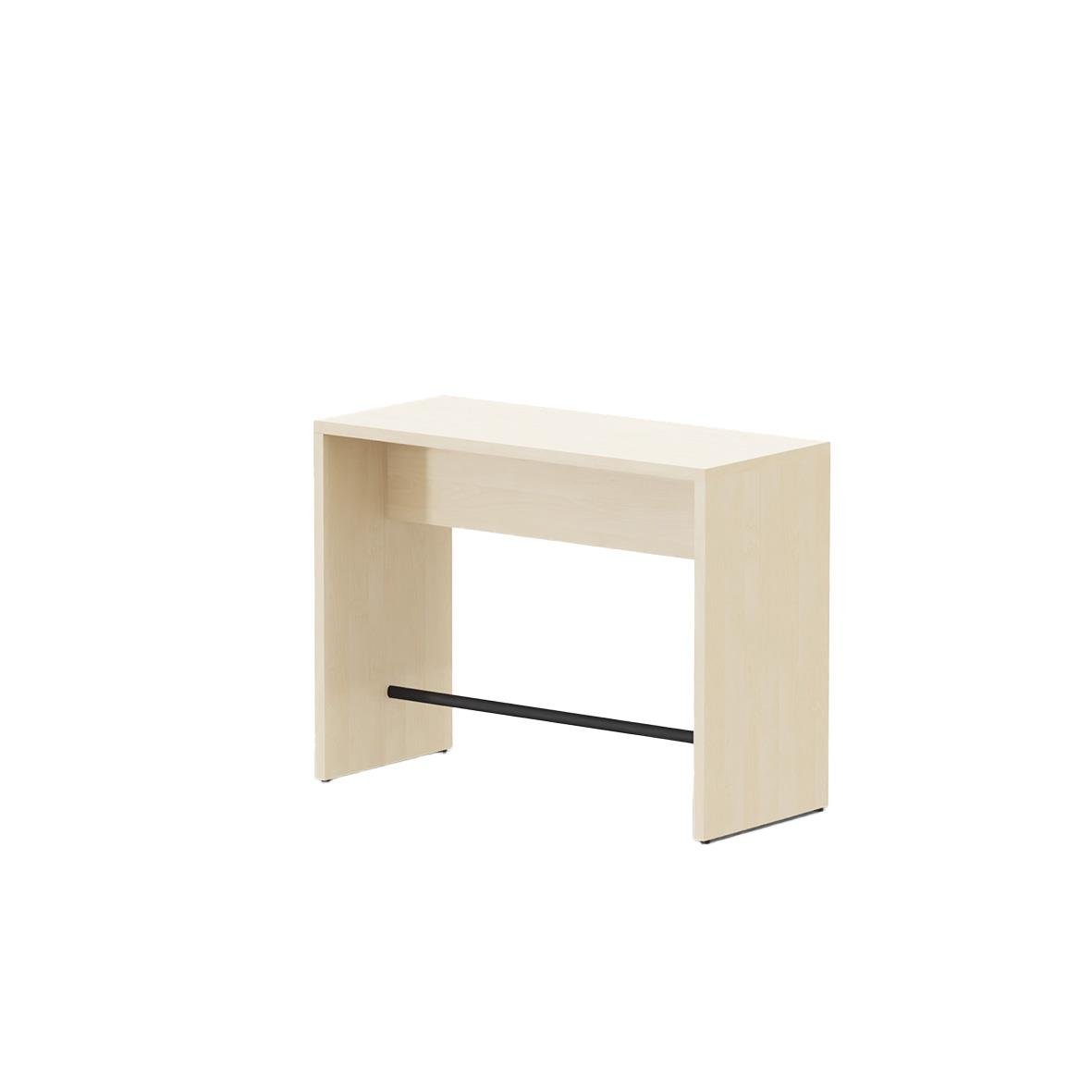 Björk Barbord H105 D60cm, L140cm i vitt trä med svart stöd